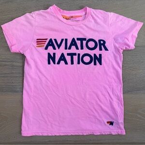 Aviator Nation Pink Kids T-Shirt Size 10 AV Nation 🩷